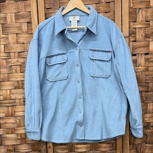 Vintage Polar Sky Blue Casual Button Down Shirt